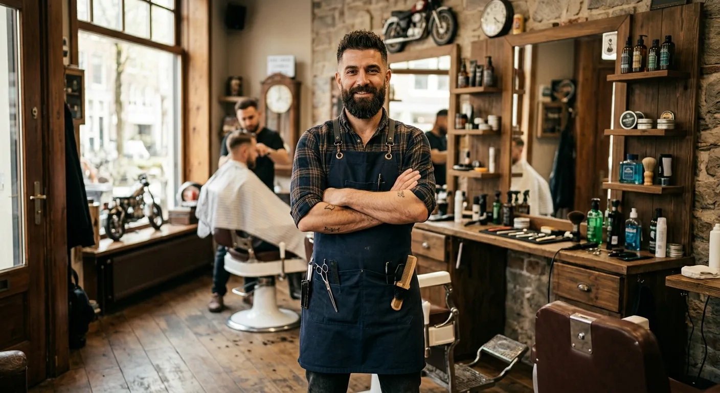 Jad in zijn barbershop